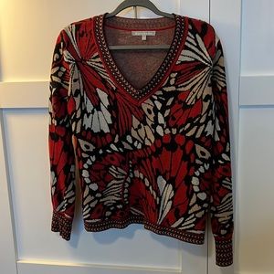 Daniel Rainn Stitch Fix Large print V-neck Sweater Like New